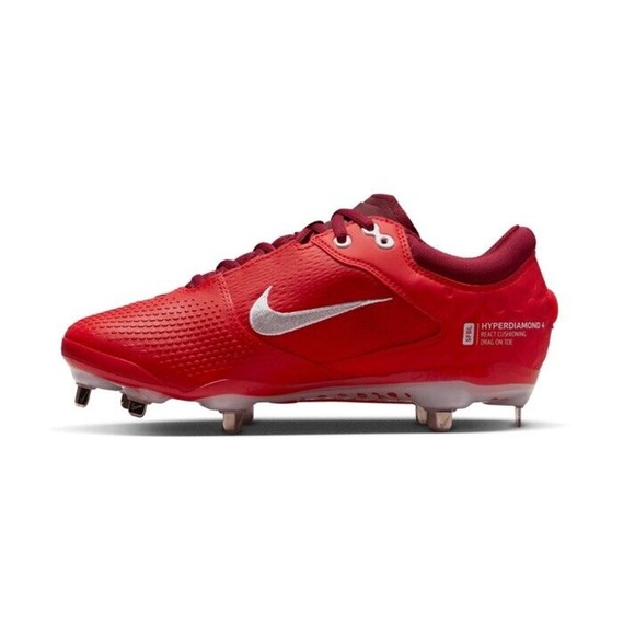 Nike Womens Girls Softball Cleats Hyperdiamond 4 Elite University Red CZ5917-616 - Picture 3 of 4